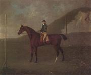 John Nost Sartorius 'Creeper' a Bay colt with Jockey up at the Starting post at the Running Gap in the Devils Ditch,Newmarket oil painting reproduction